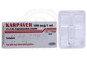 KARPAVER 100 MCG/1 ML I.V./I.M. ENJEKS�YONLUK ��ZELT� (1 AMPUL)